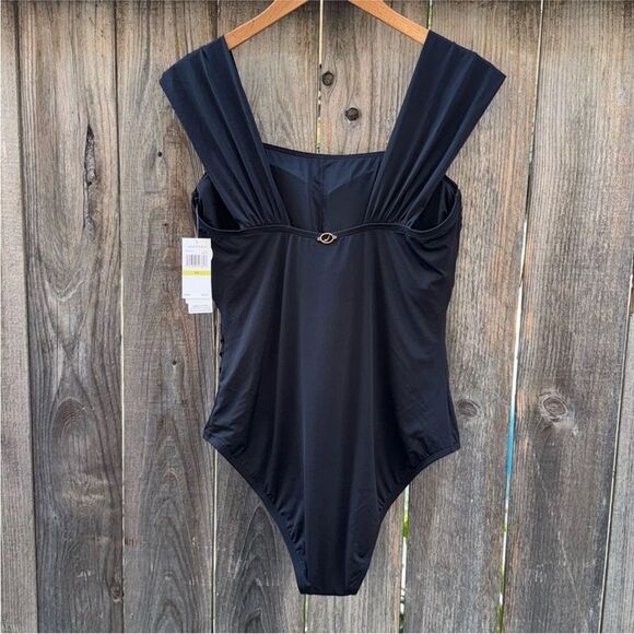 JANTZEN GLAMOUR ONE PIECE BLACK WOMENS SIZE 14 - Picture 10 of 10